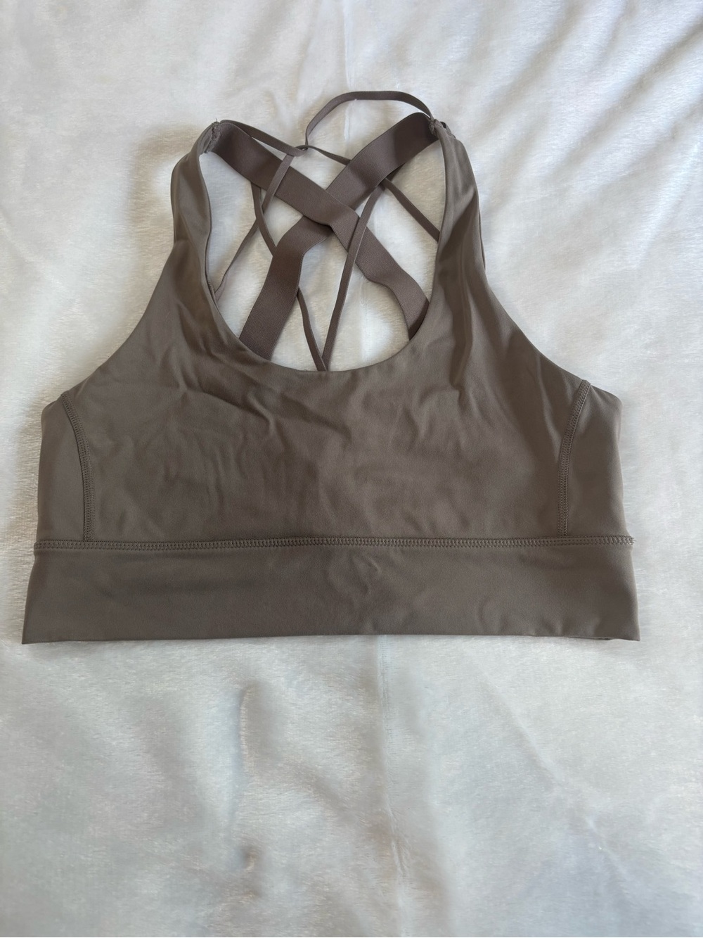 Balance Athletica Taupe Crisscross Back Sports Bra
